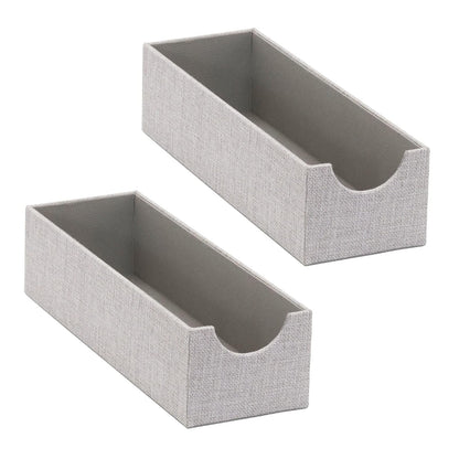 Household Essentials, Bandeja organizadora Estrecha Gris, Paquete de 2