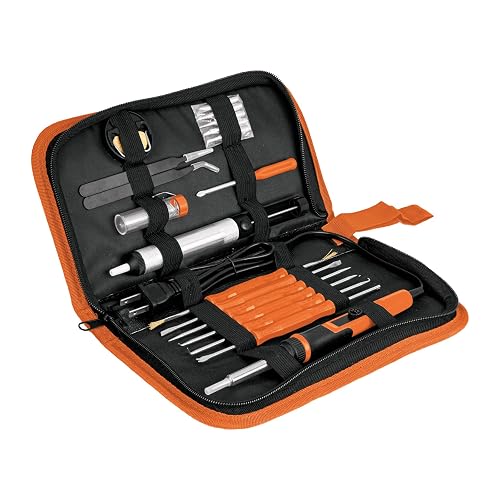 Truper CAU-25ERK, Kit soldadura electrónica con cautín de 25 W temperatura regulable 19 piezas