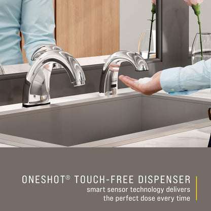 Rubbermaid Commercial one-shot touch-free automático dispensador de jabón de espuma, perfil bajo, cromo, fg750339