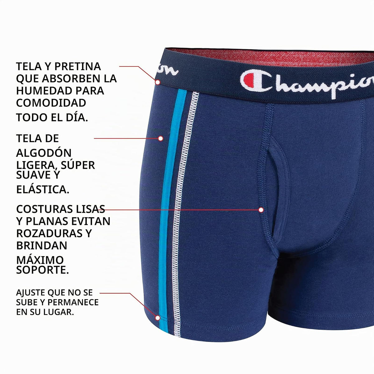 Champion Paquete de 4 Calzoncillos Tipo Calzones elásticos de algodón Everyday Comfort Ropa Interior de Hombres para Niños