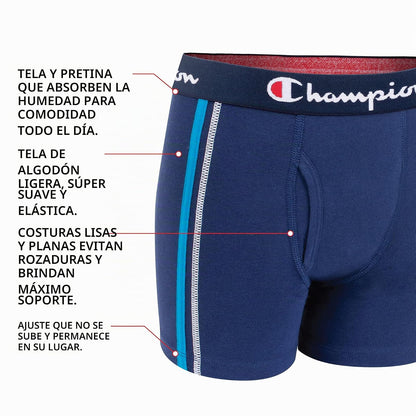 Champion Paquete de 4 Calzoncillos Tipo Calzones elásticos de algodón Everyday Comfort Ropa Interior de Hombres para Niños