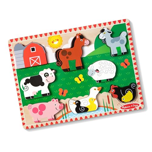 Melissa & Doug Rompecabezas Grande De Madera - Animales De Granja - Certificados FSC