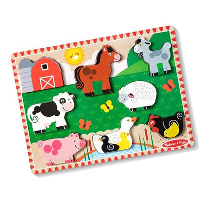 Melissa & Doug Rompecabezas Grande De Madera - Animales De Granja - Certificados FSC