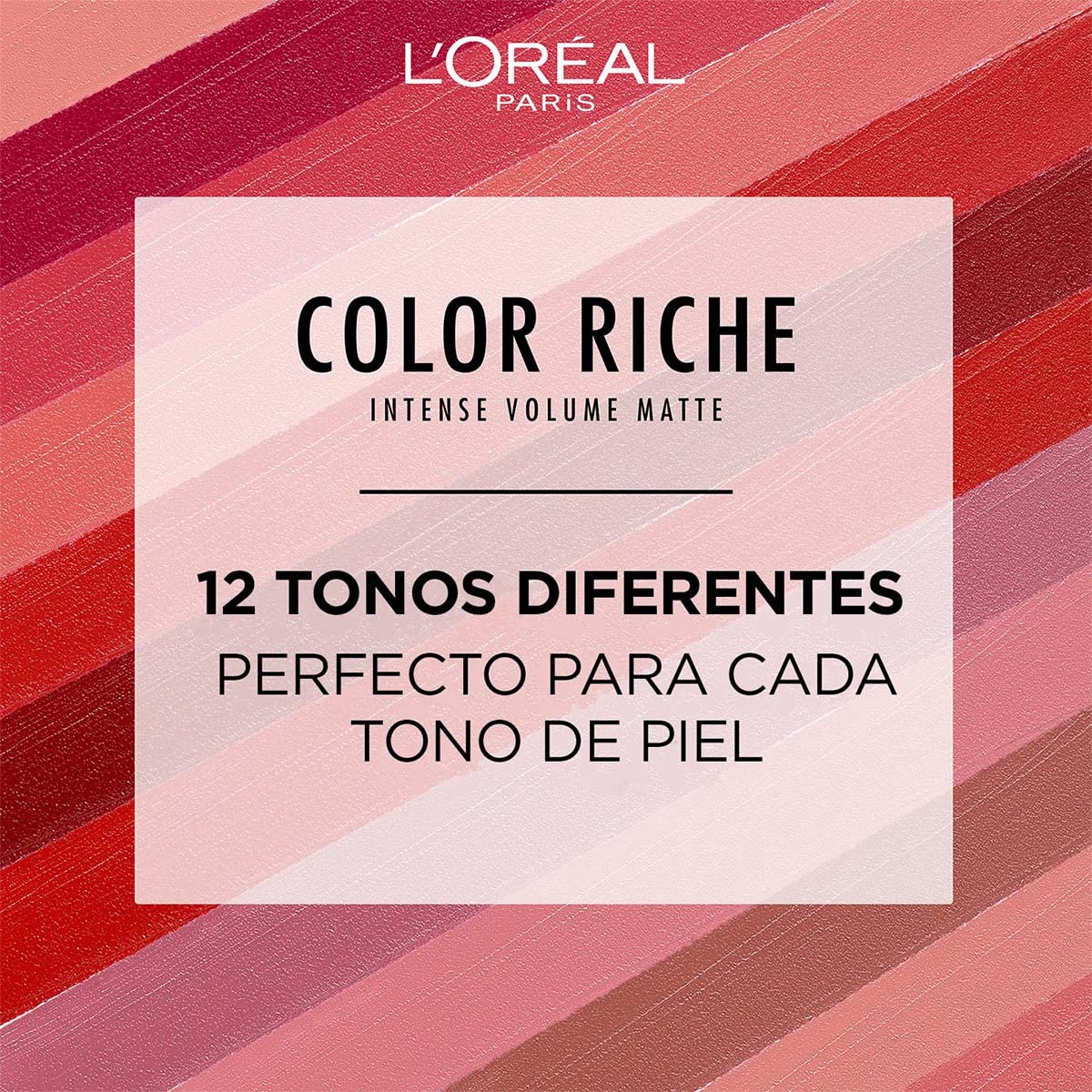 L'Oréal Paris Labial en Barra Mate con Ácido Hialurónico, Color Riche Intense Volume Matte |346 LE ROUGE DETERMINATION, 1.8g
