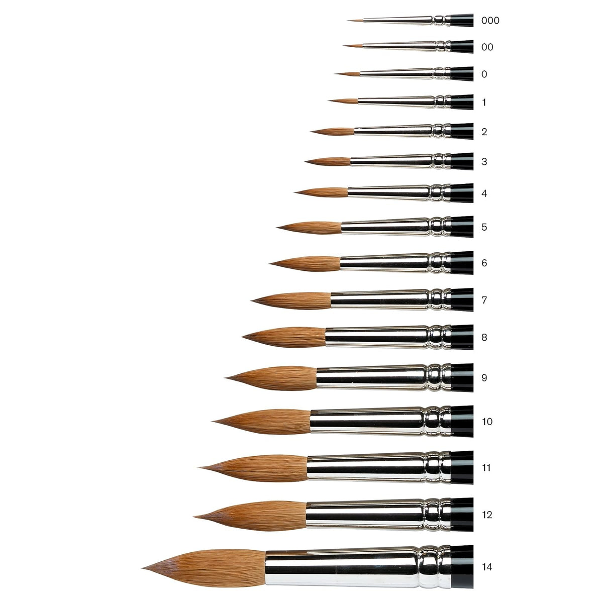 winsor & newton Series 7 Kolinsky pincel de acuarela – redondo # 000, Negro, #5, 1
