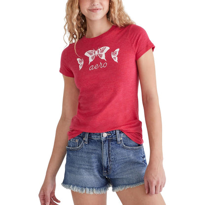 AEROPOSTALE L2 - Mariposas Aero para Mujer, Muy Rojo