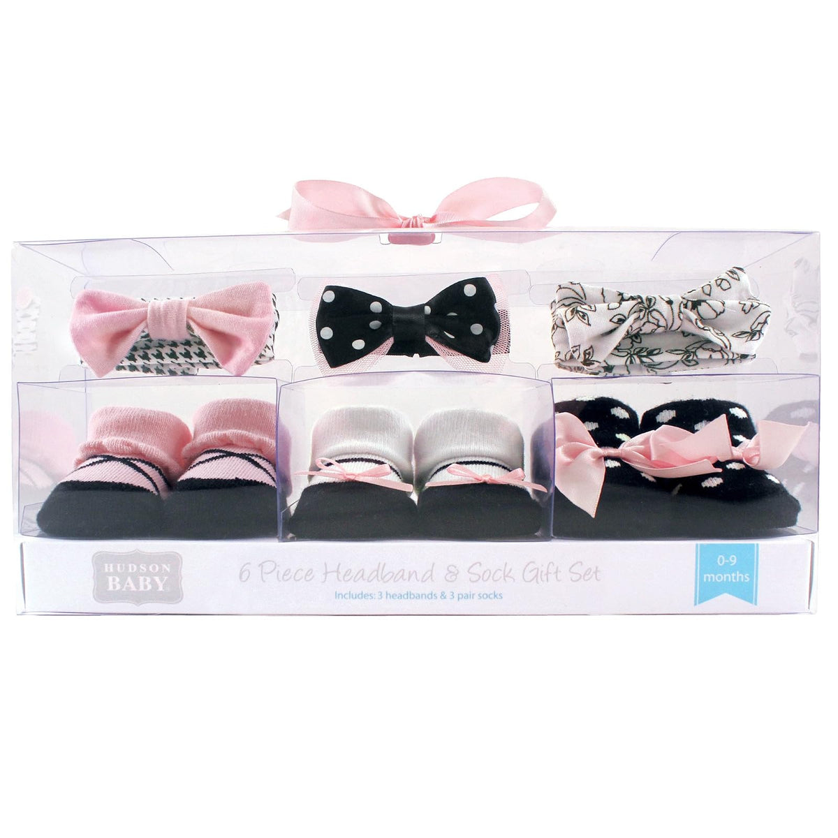 Hudson Baby Girl's Headband and Socks Giftset