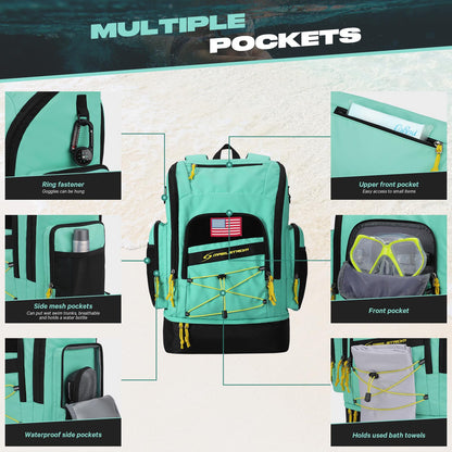 Maelstrom Mochila Deportiva Impermeable 35L con Compartimentos Funcionales para Actividades Acuáticas