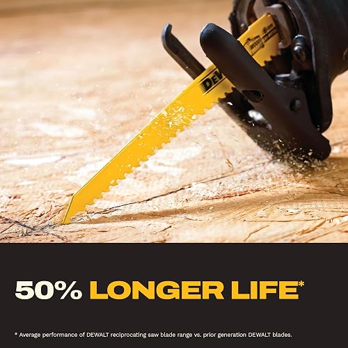 DEWALT DW4898 Bi-Metal Reciprocating Saw Blade Set with Case, 10-Piece