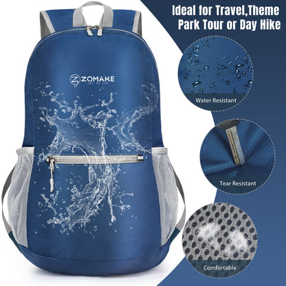 ZOMAKE Mochila de senderismo ultraligera de 20 l – Mochila pequeña plegable resistente al agua para mujeres y hombres