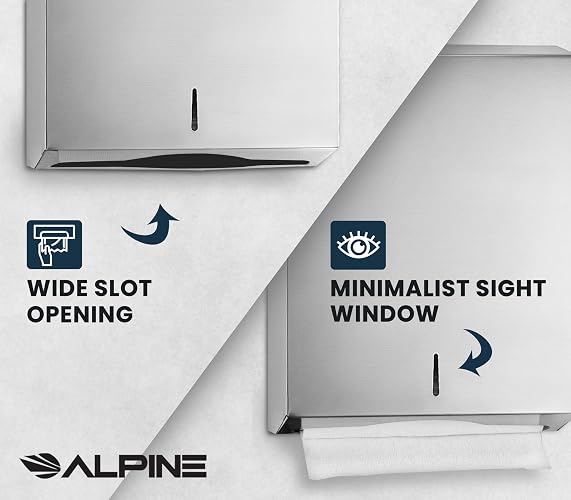 Alpine Industries - Dispensador de Toallas de Papel, Mediano, Acero Inoxidable