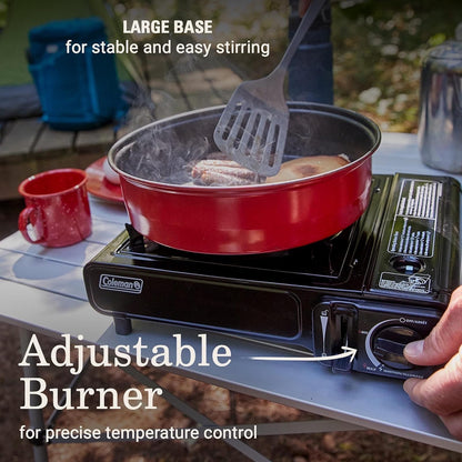 Coleman Classic - Estufa de butano de 1 quemador, estufa de camping portátil con funda de transporte y botón de arranque, incluye control preciso de temperatura y 7.650 BTU de potencia para camping,
