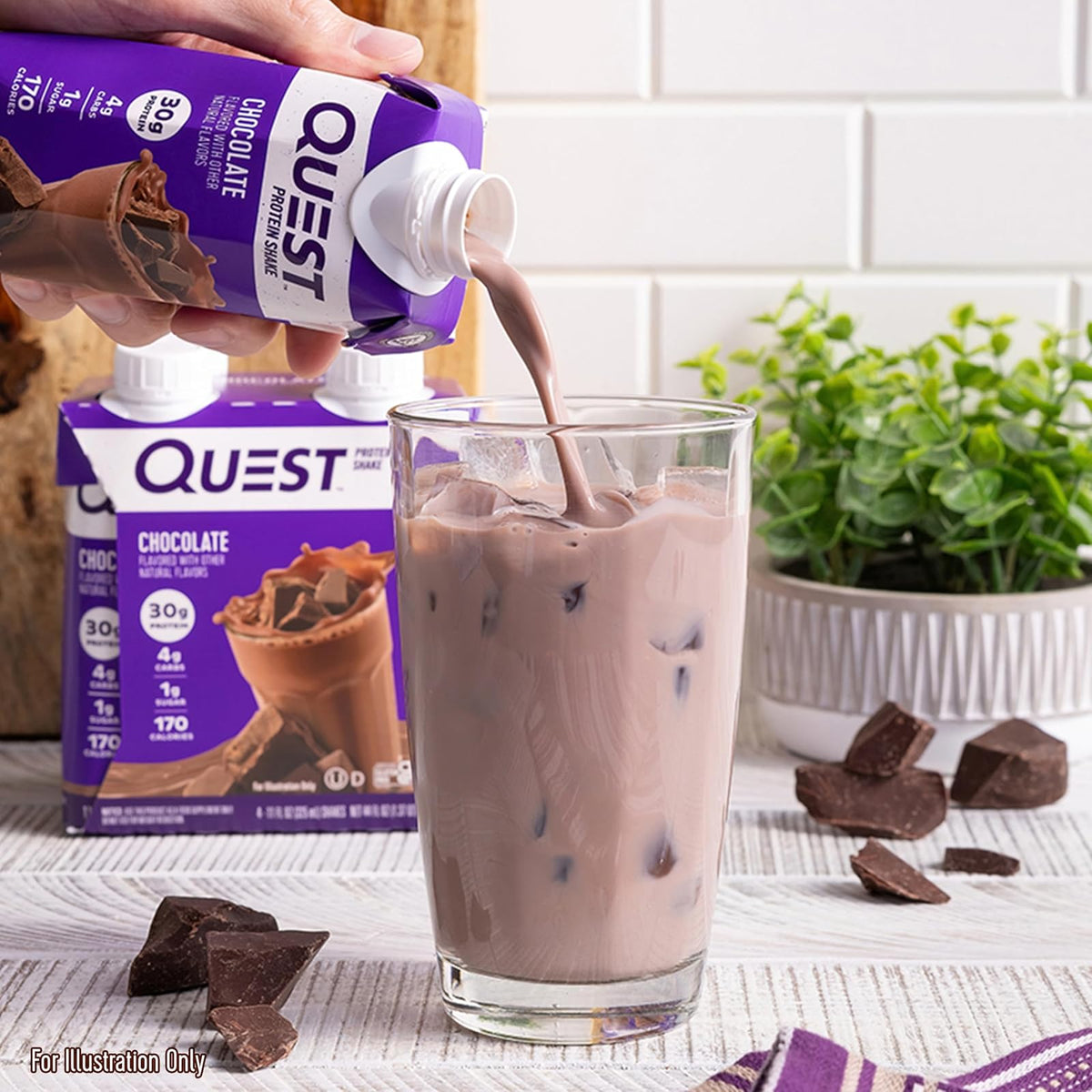 Quest Nutrition Suplemento alimenticio Quest Shake De Proteína Sabor Chocolate - 12 Piezas