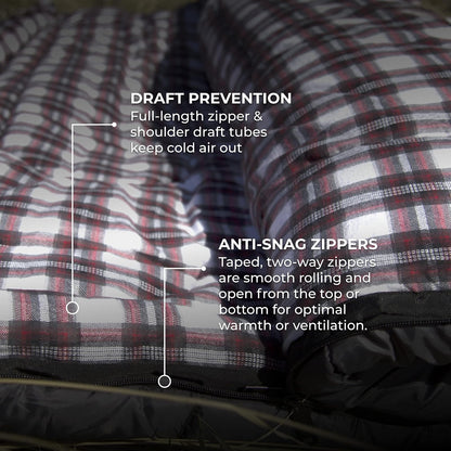 TETON Sports Fahrenheit Mammoth Queen-Size Double Sleeping Bag; Warm and Comfortable; Double Sleeping Bag Great for Family Camping; Compression Sack Included