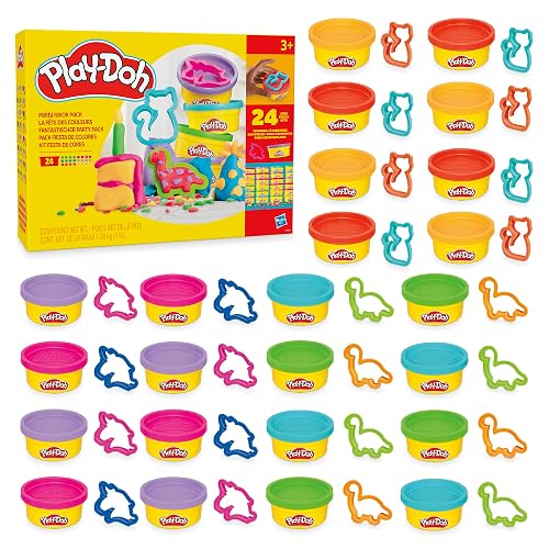 Play-Doh Pack Fiesta de Colores - Kit 24 Latas para Fiestas y Cumpleaños