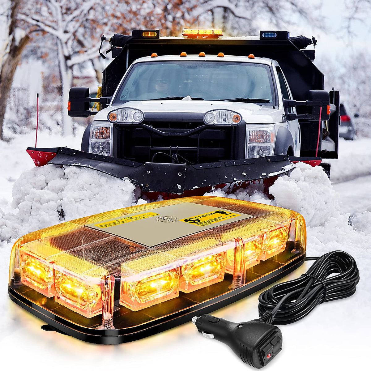 Nilight 48-01A Luces Estrobóscopicas LED de Techo 48 LED con Montaje Magnético para 12V 24V, Ámbar