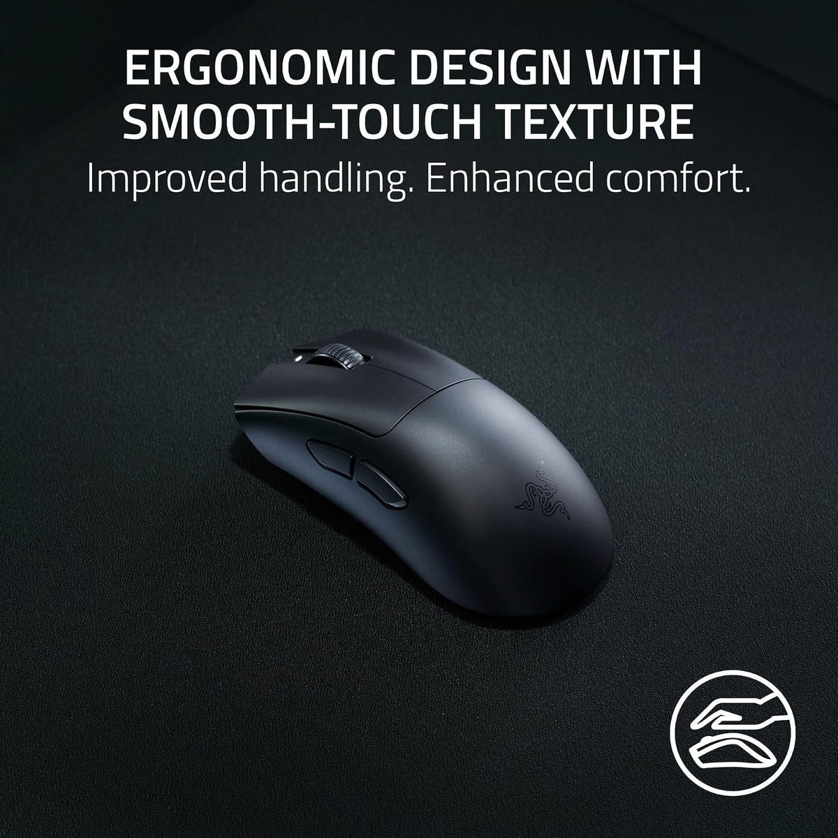 Razer DeathAdder V3 HyperSpeed Wireless Gaming Mouse: 55g Lightweight - USB C Charging - Up to 100 HR Battery - Advanced 26K Optical Sensor - Gen-3 Optical Switches - 8 Programmable Controls - Black