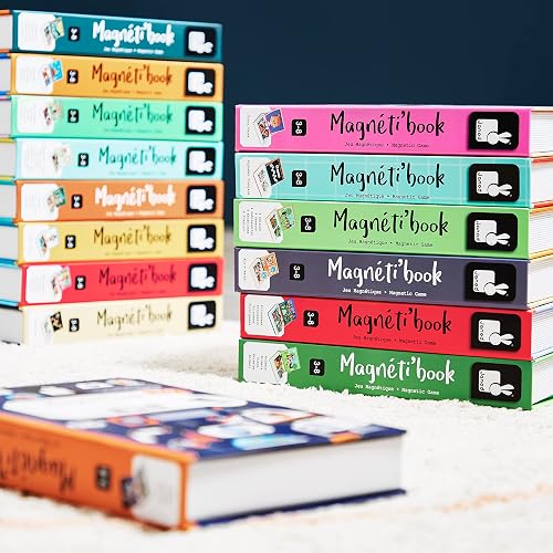 Janod - Magneti'Book Dinosaurios - Juego Educativo magnético 50 Piezas - Desarrollo de Habilidades motoras Finas y la imaginación - A Partir de 3 años