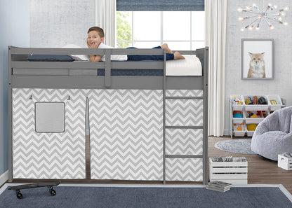 Delta Children Carpa Tipo Cortina para Cama Alta Twin (la Cama se Vende por Separado) - Estilo: Gris Chevron