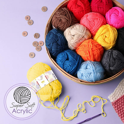 Juego de 73 piezas de ganchillo con ganchos de ganchillo, paquete premium que incluye bolas de hilo, agujas, kit de accesorios, bolsa de lona y mucho más, paquete de iniciación para niños y adultos, principiantes, profesionales.