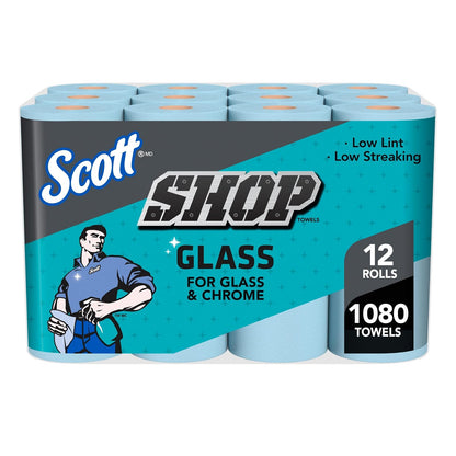 Scott 32896 - Toallas, vidrio, 1 capa, 8.6 x 11 pulgadas, azul, 90 hojas por rollo (caja de 12 rollos)