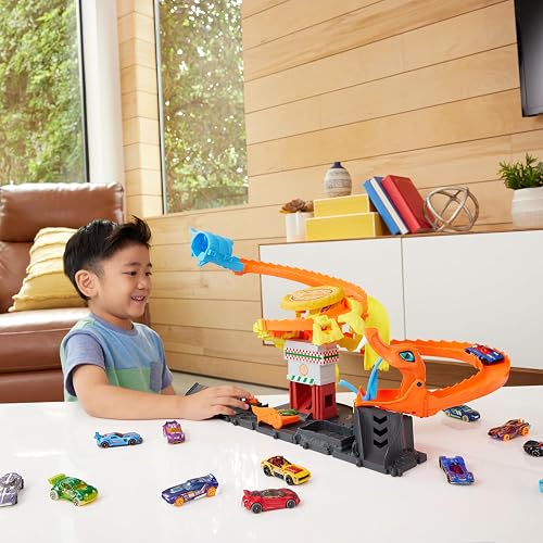 Hot Wheels City, Pista de Juguete Ataque de Cobra vs Pizzería, para niños de 3 años en adelante