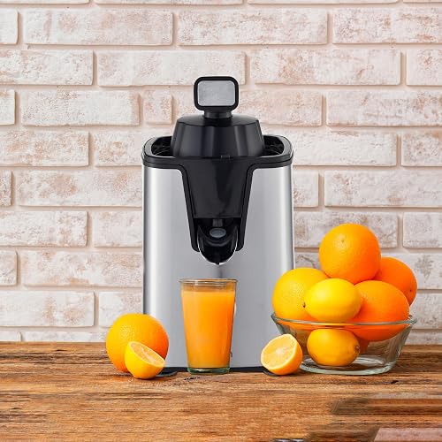 Hukën x MasterChef | Exprimidor Eléctrico de Cítricos CITRUSMAX 200W | Exprimidor de Naranjas y Limones | 2 Conos Dual-Press | Filtro Ajustable | Antiderrame | Acero Inoxidable