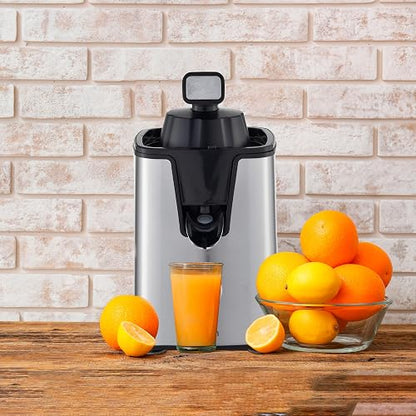 Hukën x MasterChef | Exprimidor Eléctrico de Cítricos CITRUSMAX 200W | Exprimidor de Naranjas y Limones | 2 Conos Dual-Press | Filtro Ajustable | Antiderrame | Acero Inoxidable