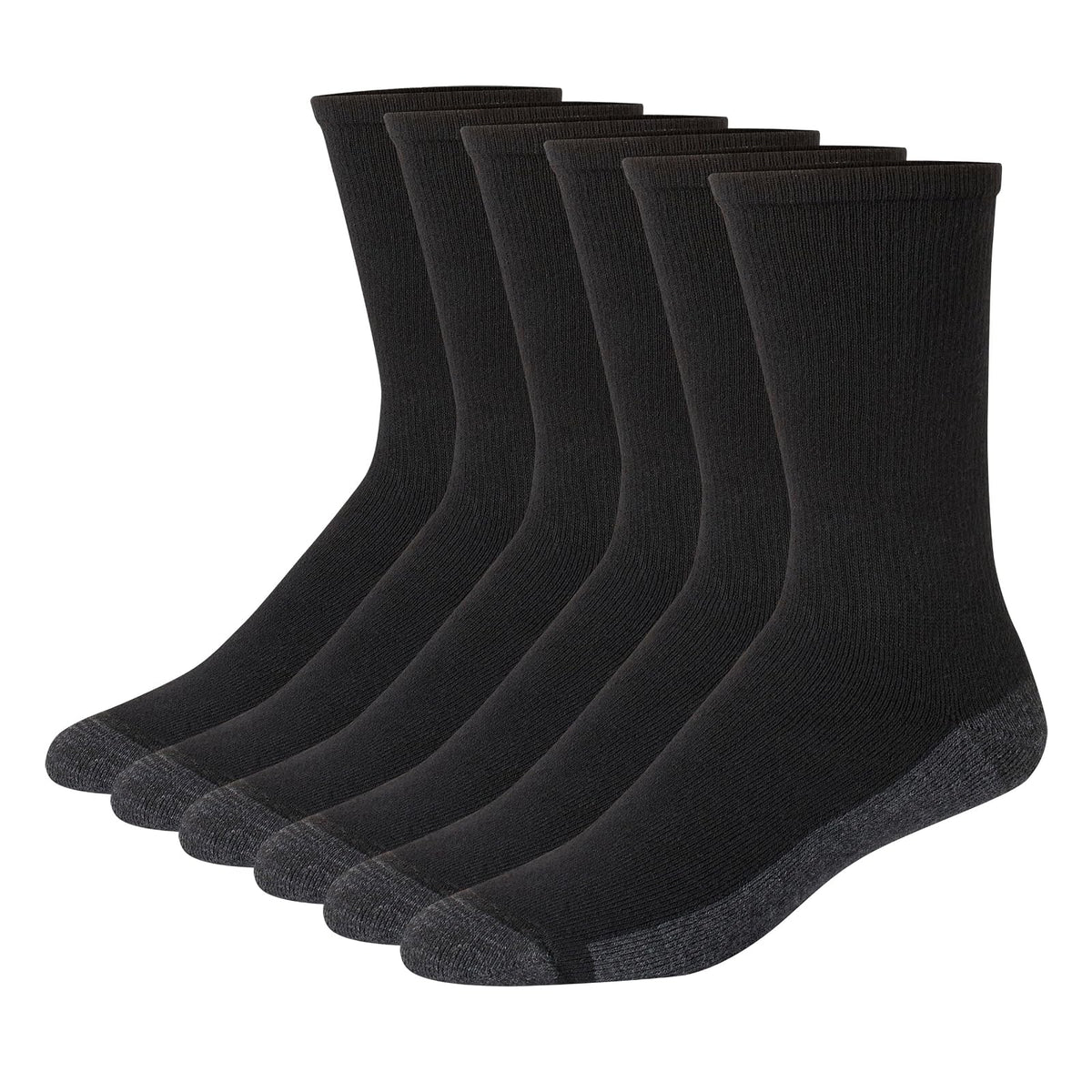 Hanes Calcetines Acolchados para Hombre Paquete de 6 - 12-14 - Negro - Gris