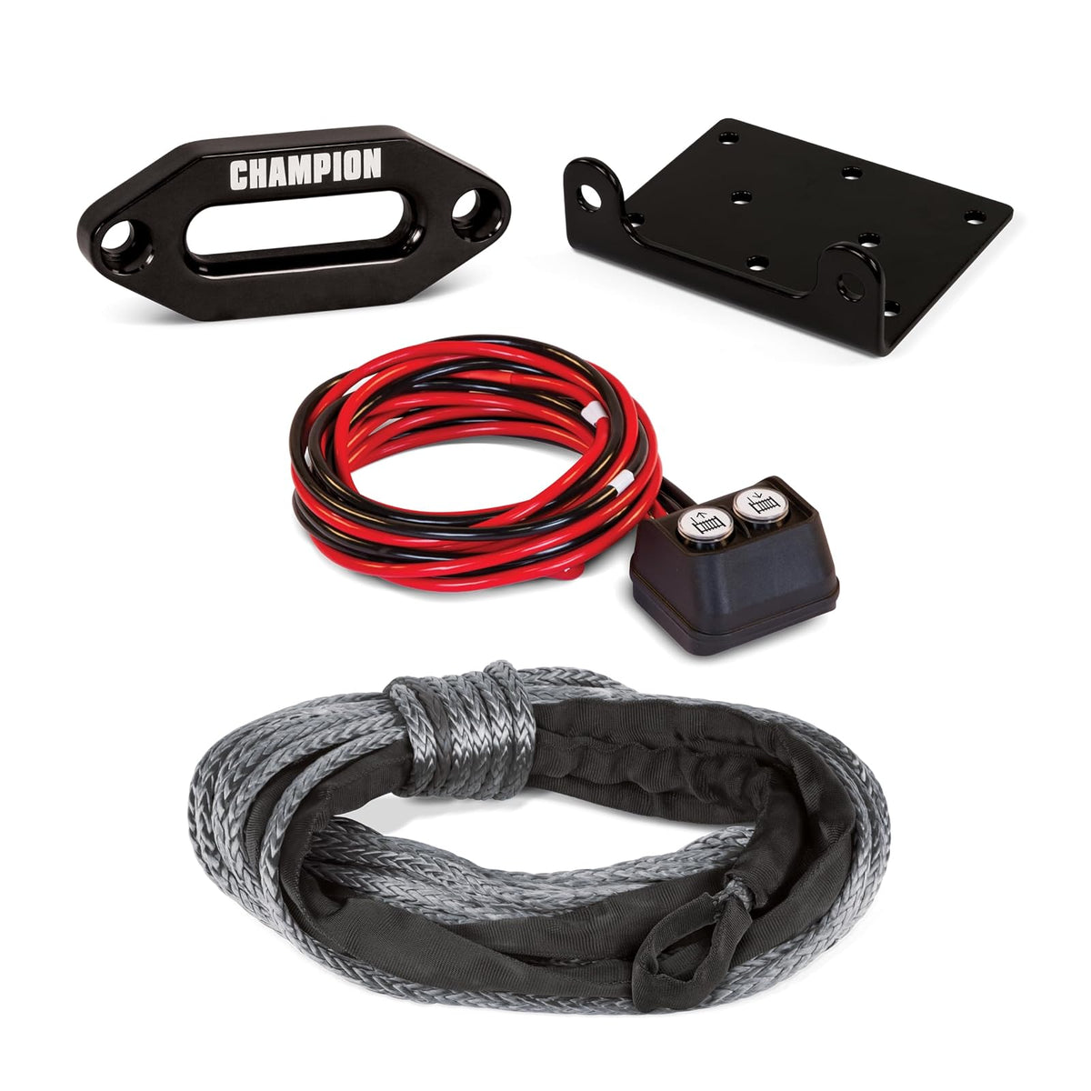 Champion Power Equipment-100428 Kit de cabrestante de Cuerda sintética ATV/UTV, 3500 Libras