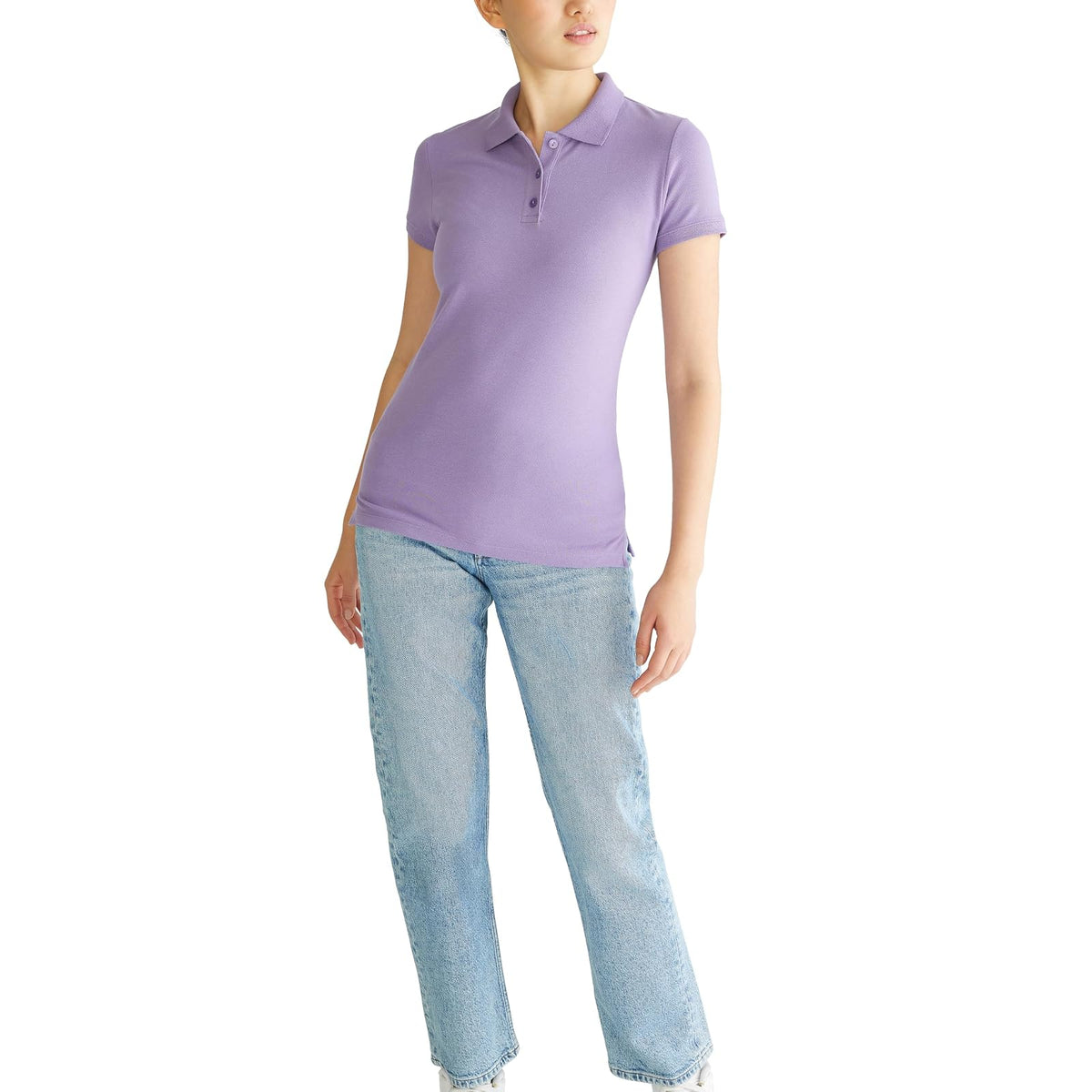 Aeropostale Polo Uniforme Manga Corta Mujer - XL - Púrpura (Purple Haze)