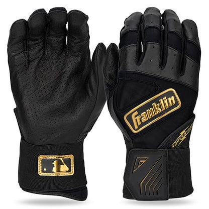 Franklin Sports MLB Guantes de bateo – Infinite Powerstrap béisbol + Softball Guantes de bateo de puño Largo – Guantes de práctica de Jaula para Adultos + jóvenes duraderos – Muñeca Reforzada + Piel