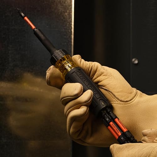 KLEIN TOOLS 32313HD | Desarmador De Impacto 13 En 1 |Puntas Intercambiables | Desarmador con matraca para cambios rápidos; sus puntas intercambiables agilizan ajustes y facilitan el trabajo diario.