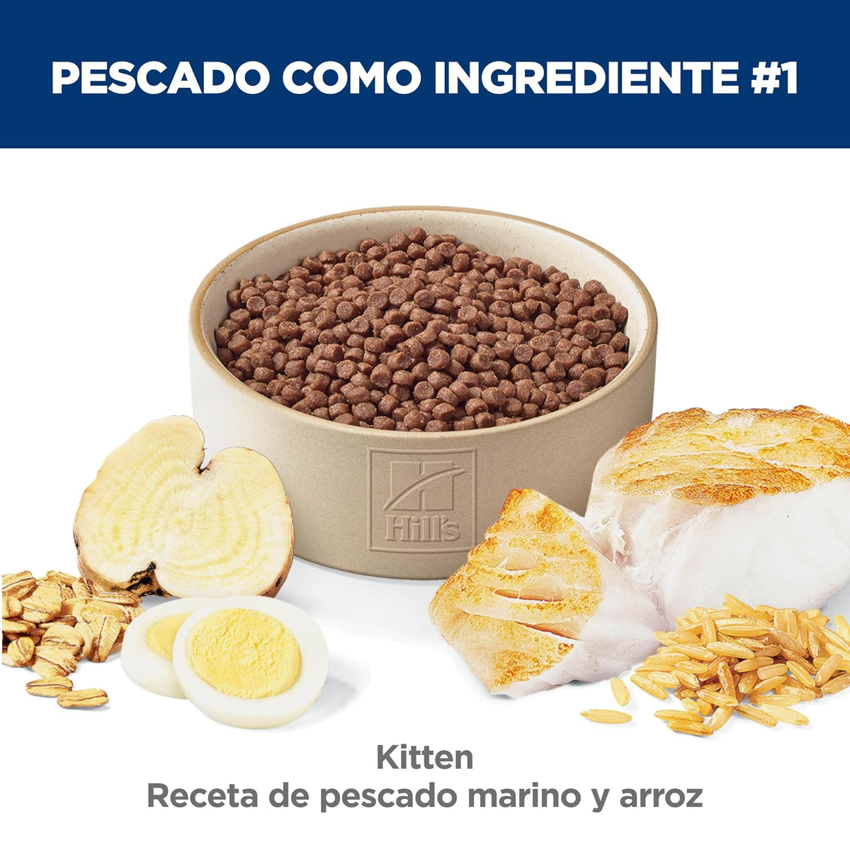 Hill's Science Diet Croquetas para Gatito Sabor Pescado 1.5Kg | Croquetas Hill's para gato, pescado marino, crecimiento sano, desarrollo cerebral con DHA, soporte inmunológico