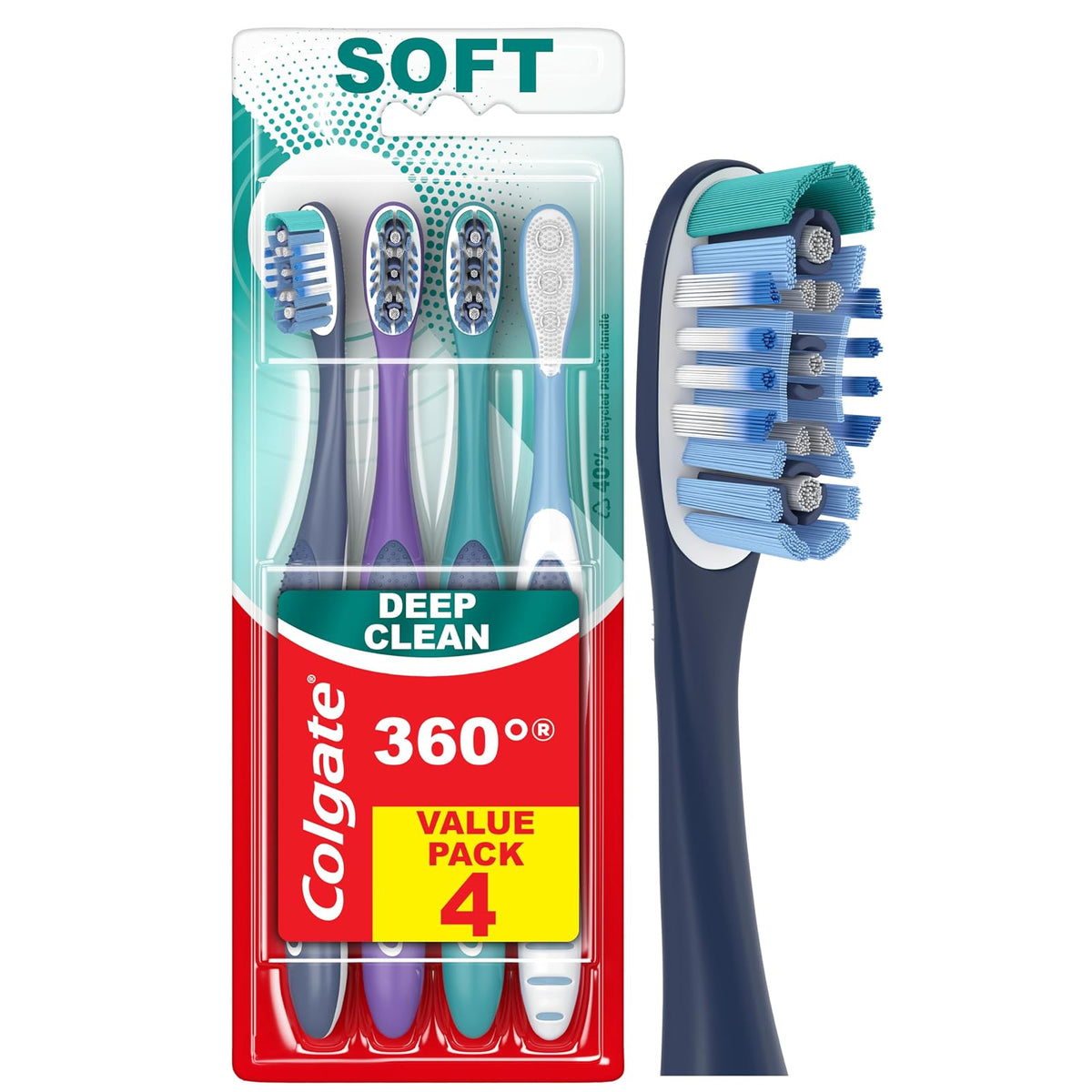 Colgate 360 Adult Full Head Soft Toothbrush (4 Count)