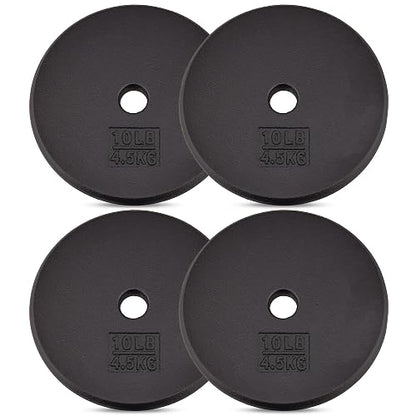 Yes4All Discos Pesas Estándar de Hierro Fundido de 1 pulgadas, Discos Olímpicos de 5, 7.5, 10, 15, 20, 25 lbs, Ideal para Mancuernas y Barra Olimpica