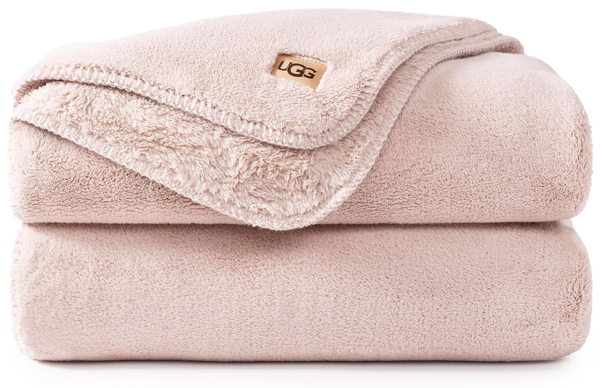 UGG Whitecap - Manta de Felpa de Forro Polar, Ligera, Suave, acogedora para sofá, decoración del hogar de Lujo para Sala de Estar, Lavable a máquina, Mantas de Franela hipoalergénicas, 50 x 70