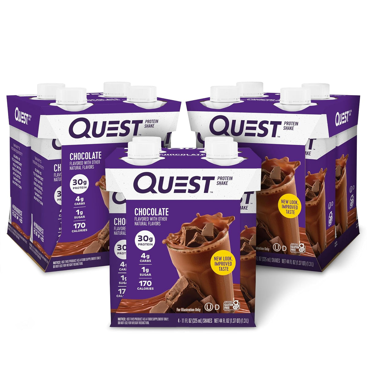 Quest Nutrition Suplemento alimenticio Quest Shake De Proteína Sabor Chocolate - 12 Piezas