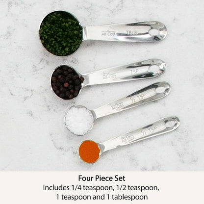 All-Clad Specialty - Cucharas medidoras de acero inoxidable para cocina, utensilios de cocina, utensilios de cocina, plata