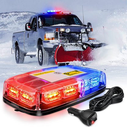 Nilight Luz Estroboscópica de Advertencia 48-33AW, 12 in, 48 LED, Rojo/Azul, Montaje Magnético, 12-24 V
