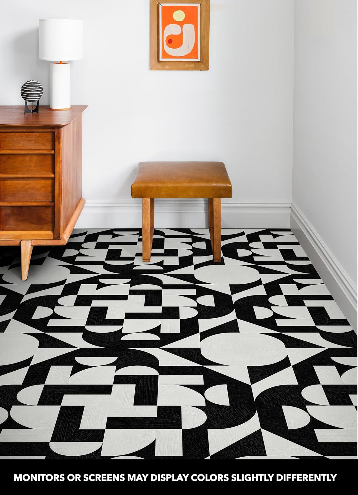 FloorPops x Very Gay Paint Gia - Azulejos métricos para despegar y pegar en blanco y negro, FP6334