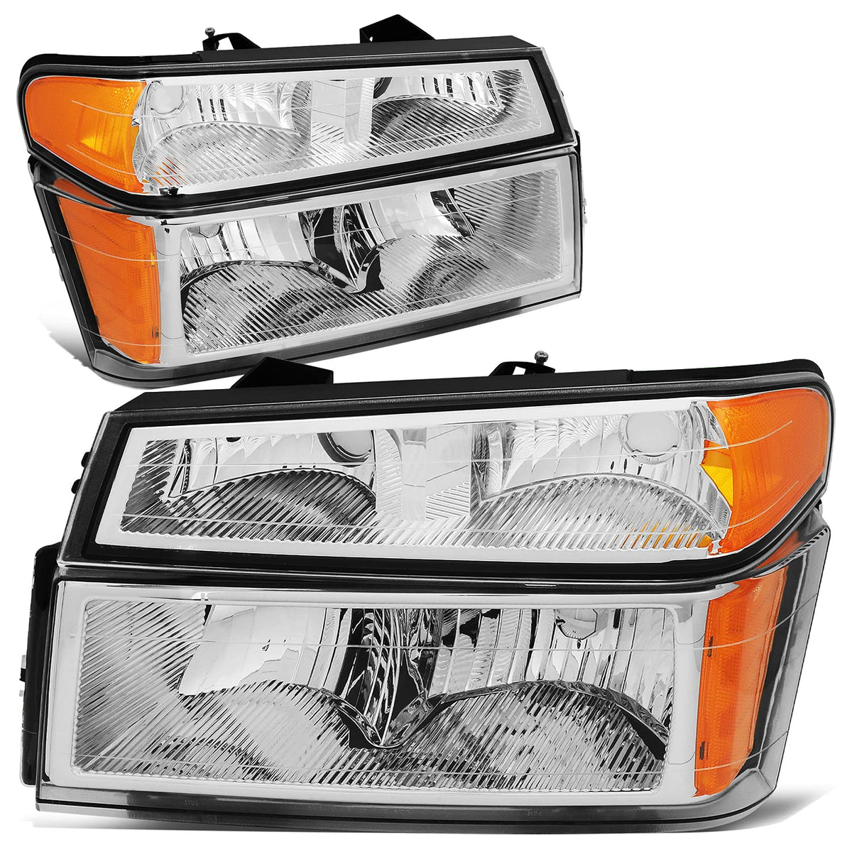 DNA Motoring Conjunto de Faros Delanteros, Lado Conductor y Pasajero - HL-OH-CCOL044P-CH-AM