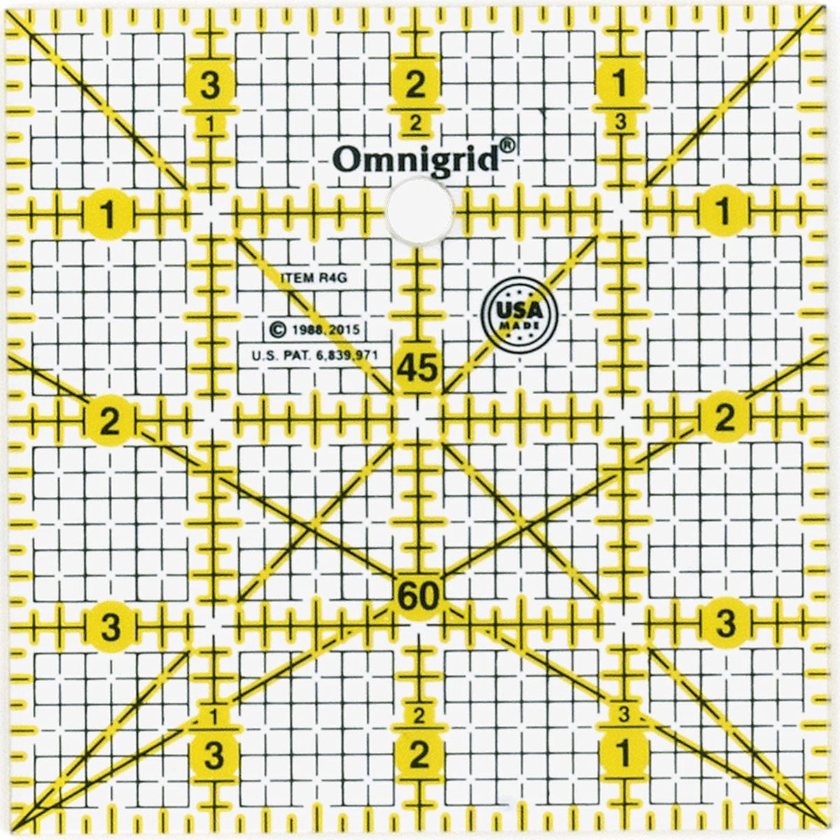 Omnigrid - Regla de Acolchado de Rejilla Cuadrada Transparente | Corta tela de 4 pulgadas, suministros de costura y acolchado