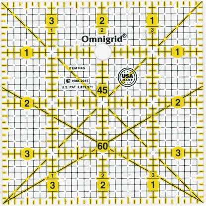 Omnigrid - Regla de Acolchado de Rejilla Cuadrada Transparente | Corta tela de 4 pulgadas, suministros de costura y acolchado