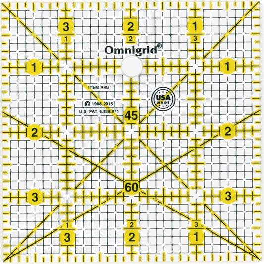 Omnigrid - Regla de Acolchado de Rejilla Cuadrada Transparente | Corta tela de 4 pulgadas, suministros de costura y acolchado