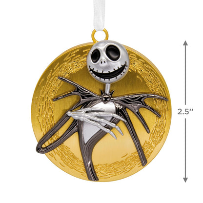 Hallmark Disney Tim Burton's The Nightmare Before Christmas Jack Skellington on Moon Ornamento de Navidad, Metal, Regalos para fanáticos de Disney