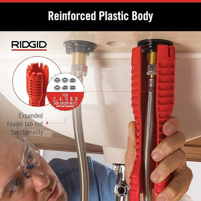 RIDGID - Herramienta para Instalar Grifos EZ Change, Llave Multifuncional de Plomería para Fregadero, Instalación Rápida en Espacios Reducidos