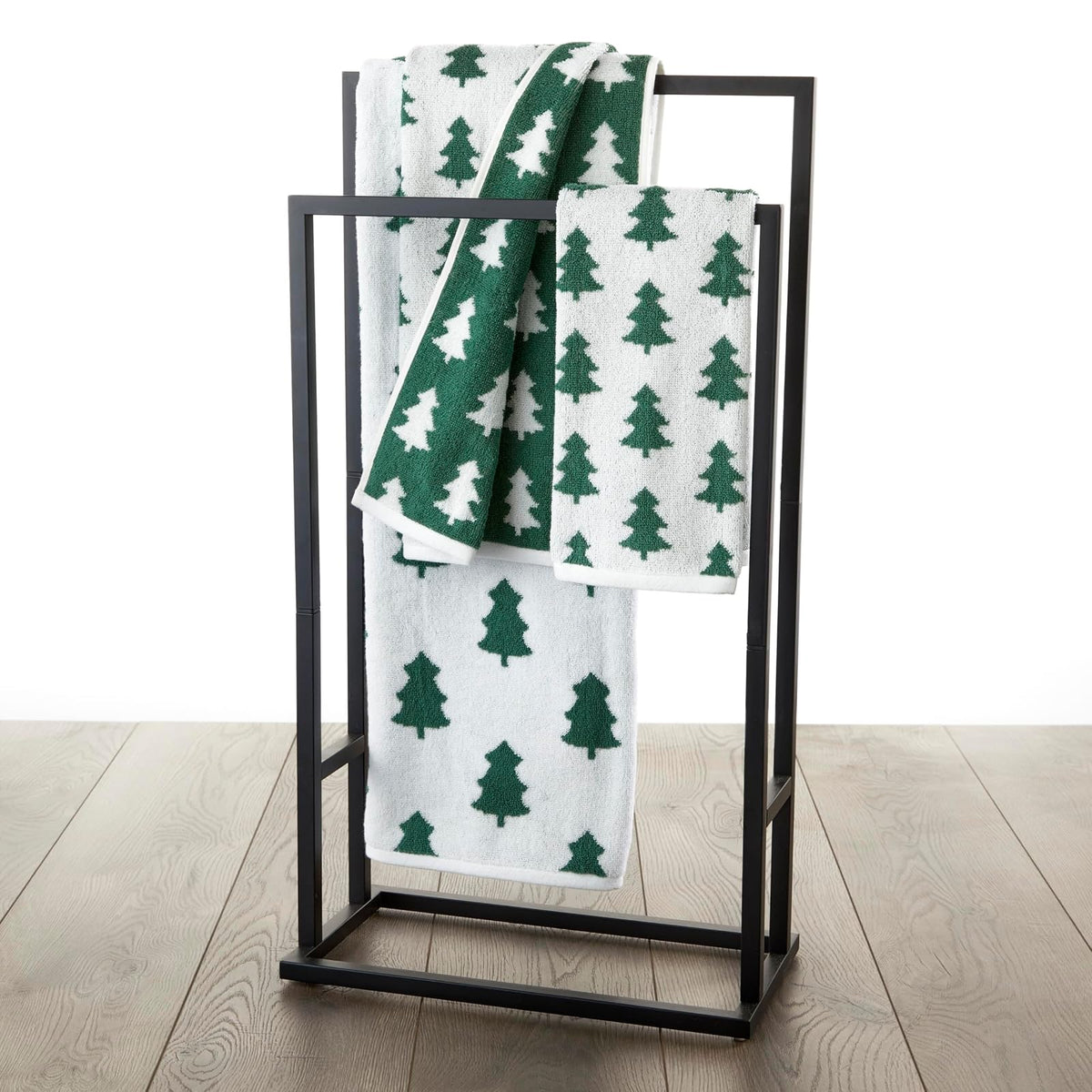 SKL Home - Toalla de baño para otoño/Invierno, Color Verde/Blanco
