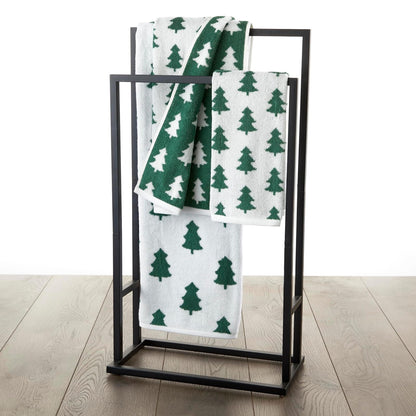 SKL Home - Toalla de baño para otoño/Invierno, Color Verde/Blanco