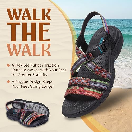 Skechers Reggae - Sew Me - Boho tejido con tiras destalonados Sandalia para Mujer